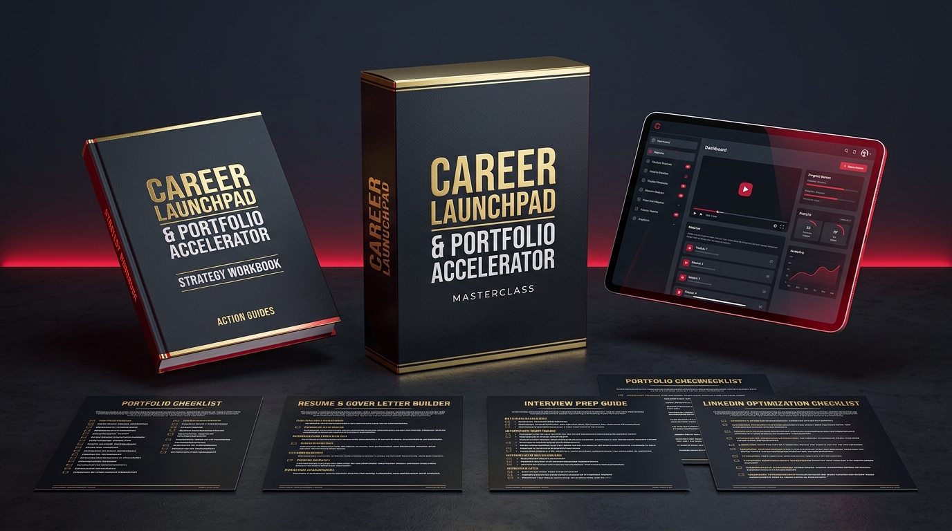 Module 1: Career Launchpad & Portfolio Accelerator 3D Value Stack Mockup