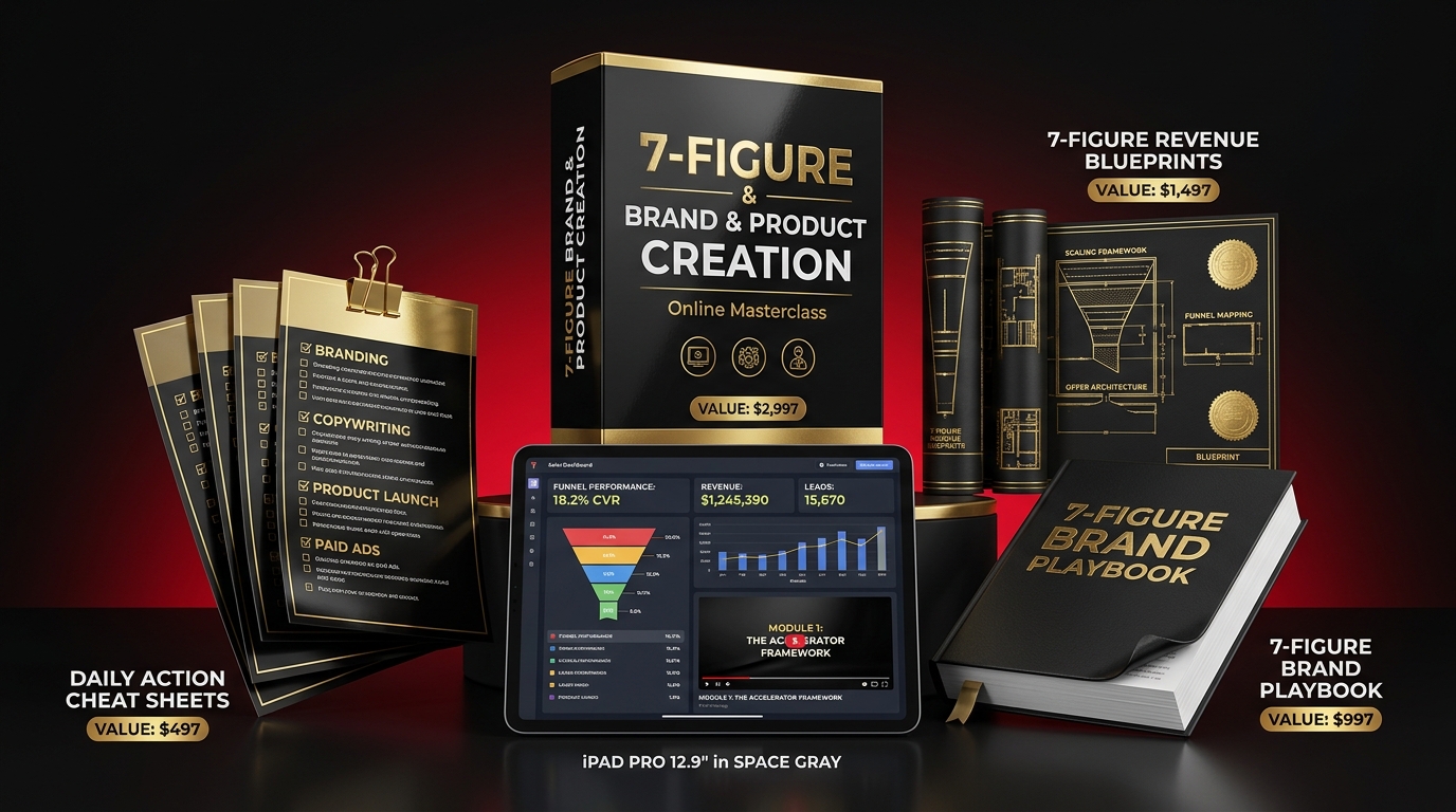 Module 2: 7-Figure Brand & Product Creation 3D Value Stack Mockup
