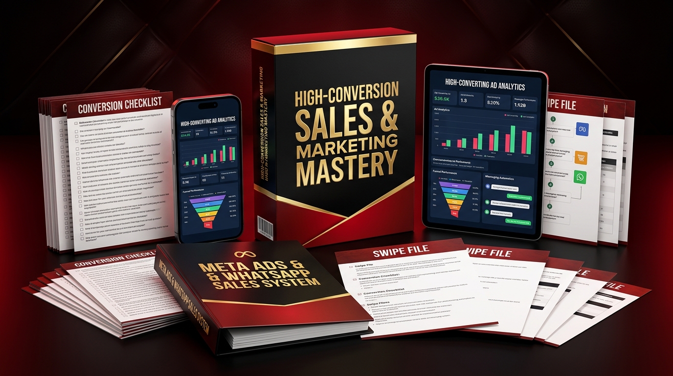 Module 3: High-Conversion Sales & Marketing Mastery 3D Value Stack Mockup