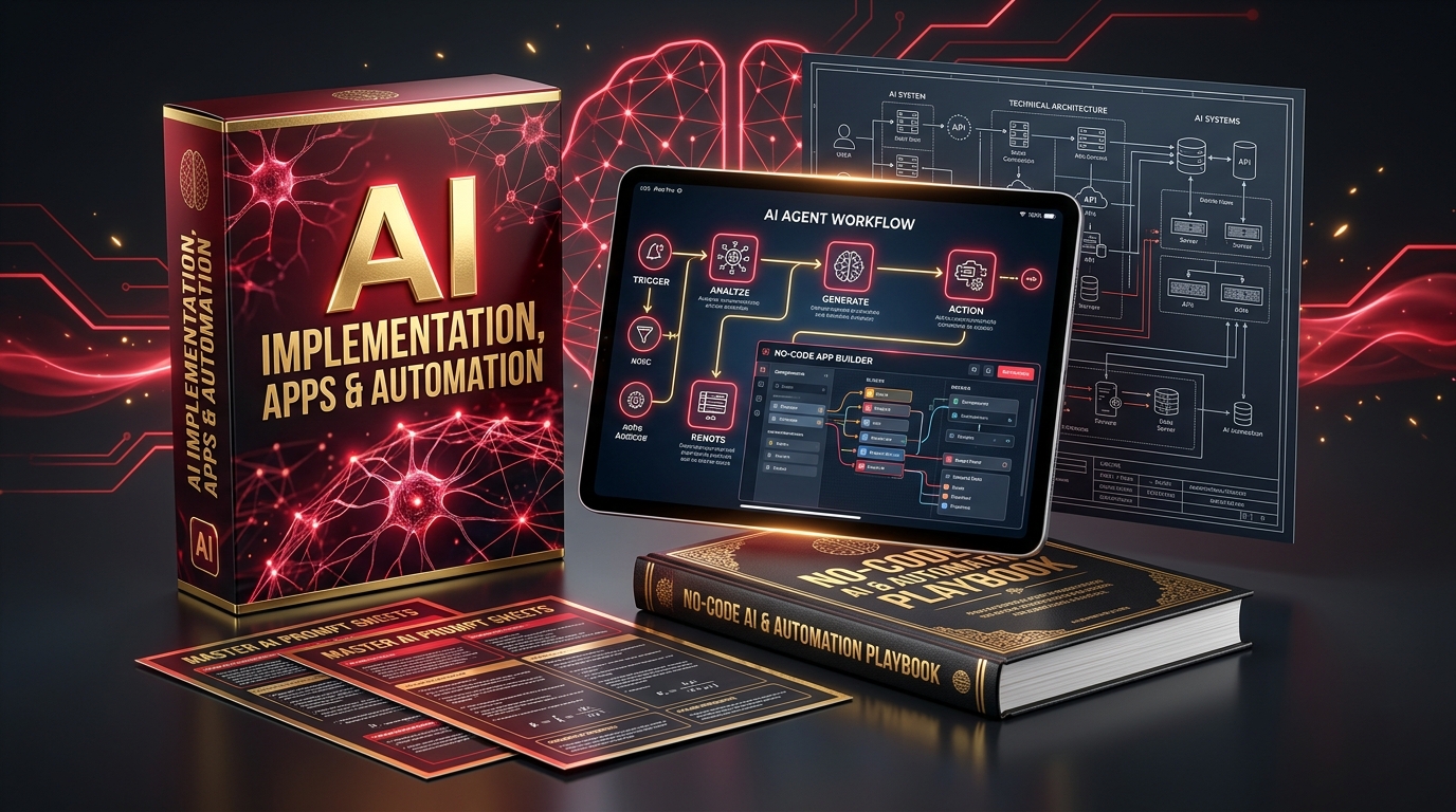 Module 5: AI Implementation, Apps & Automation 3D Value Stack Mockup