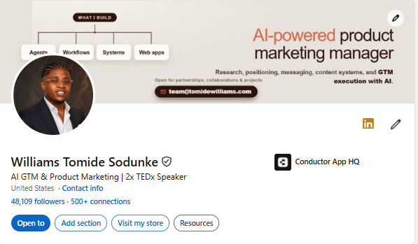 Official LinkedIn profile with 48,000+ followers and executive branding
